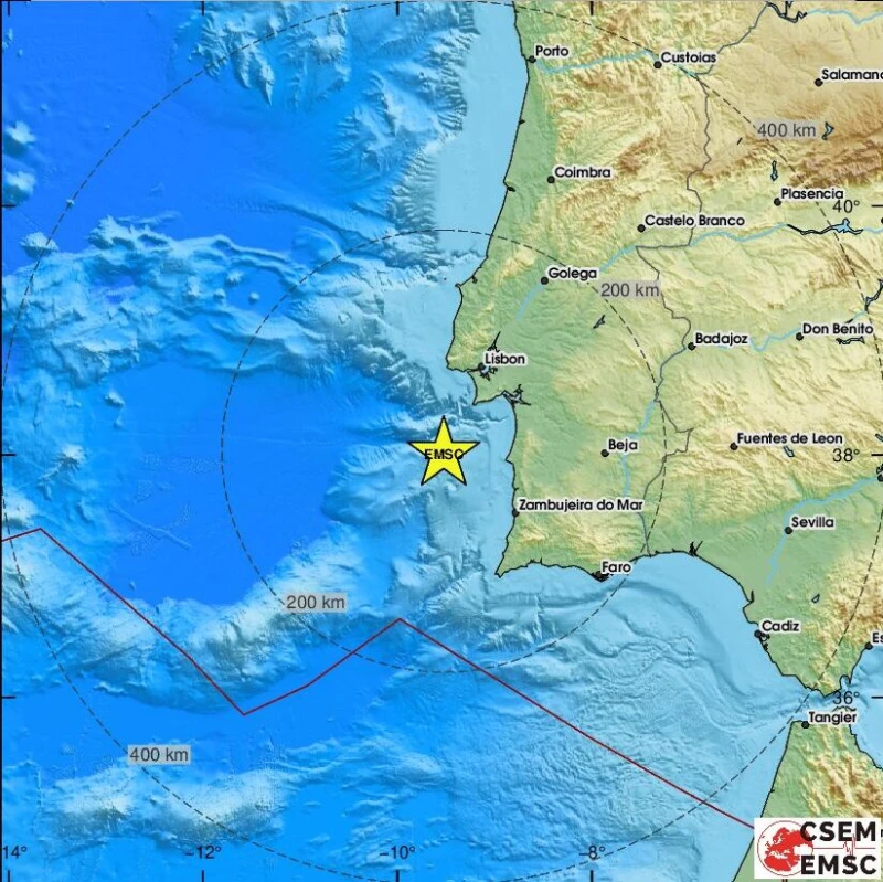Земетресение от 5,4 по Рихтер разтърси бреговете на Португалия