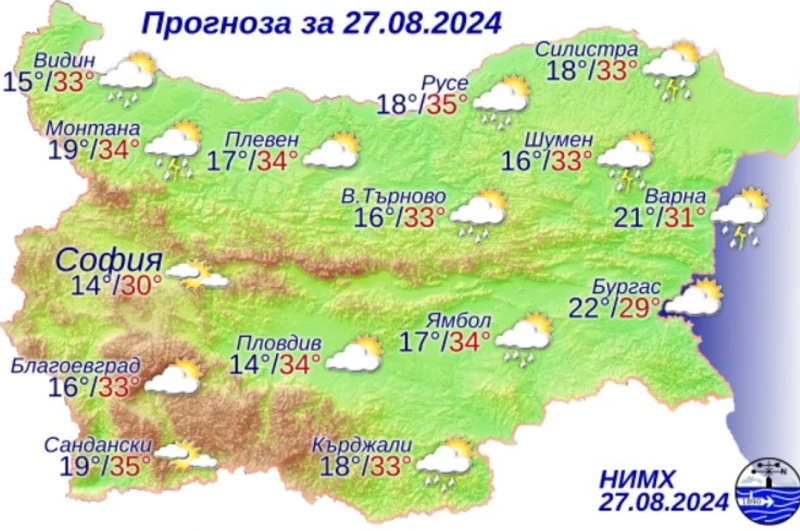 Шарено време днес – слънце, дъжд и гръмотевични бури на някои места