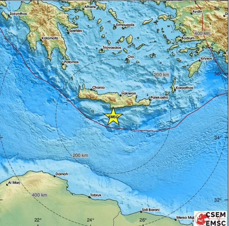 Плитък трус от 3,3 по Рихтер разтърси гръцкия остров Крит