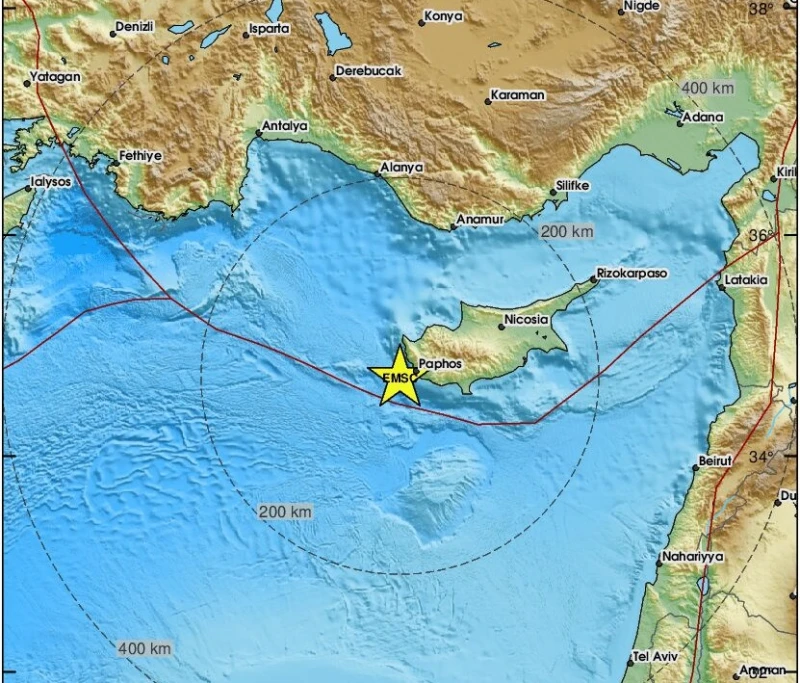 Силно земетресение с магнитуд 4.9 край Кипър уплаши туристи и жители на Пафос