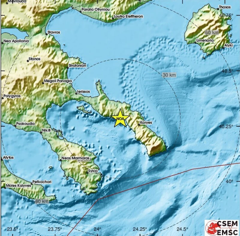 Земетресение от 3,0 по Рихтер е регистрирано близо до третия ръкав на Халкидики
