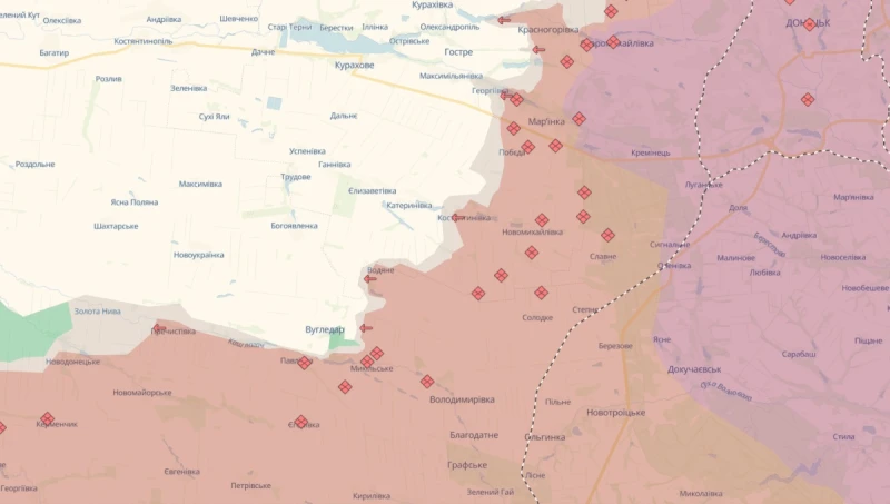 DeepState: Руснаците превзеха Водяное при Угледар и напредват при Гродовка край Покровск