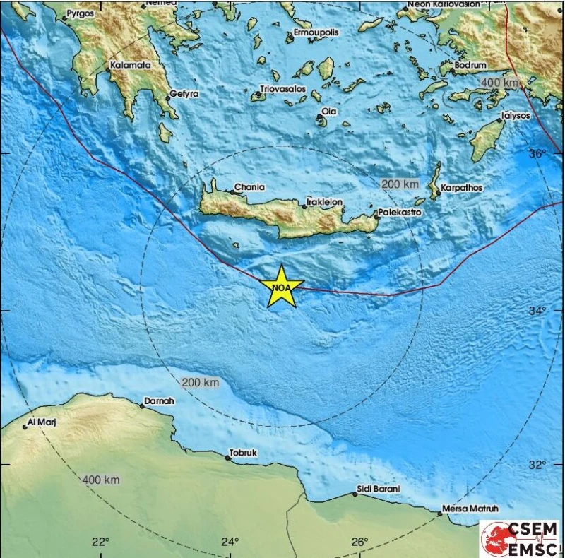 Земетресение от 3,5 по Рихтер разтърси гръцкия остров Крит