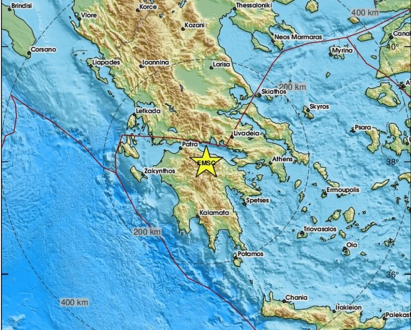 Земетресение с магнитуд 4.0 разтърси Гърция в района на Коринтския залив