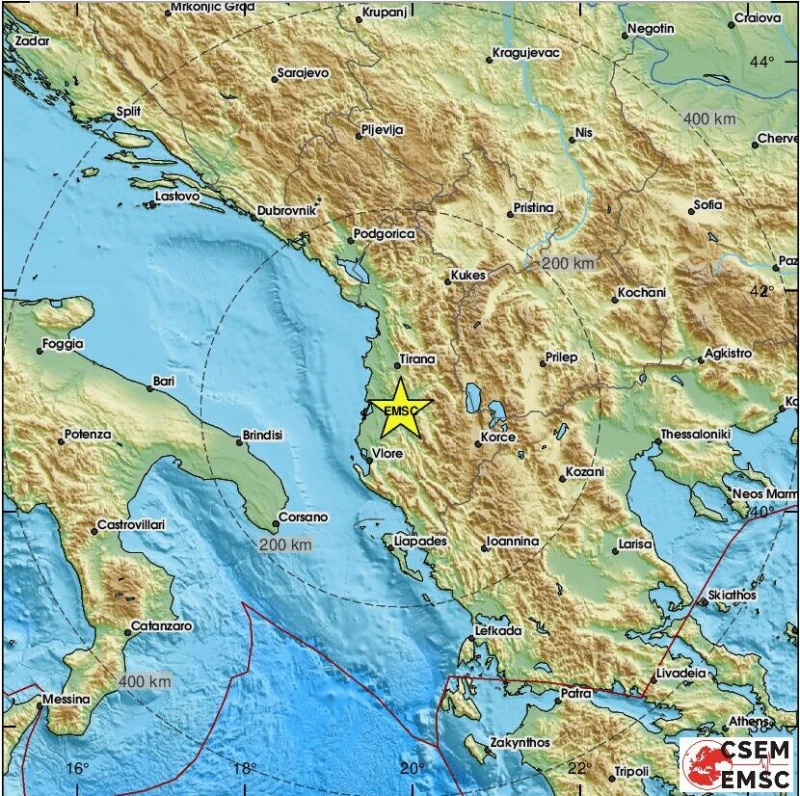 Земетресение от 3,4 по Рихтер разлюля Албания