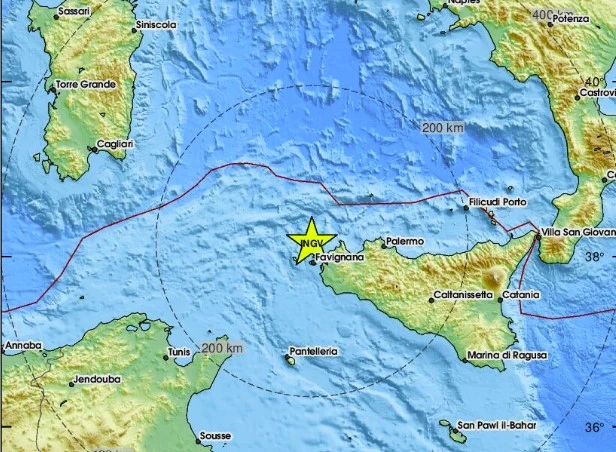 Плитко земетресение от 4,1 по Рихтер разтърси Сицилия