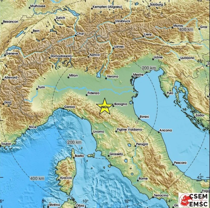 Земетресение от 3,3 по Рихтер разлюля Северна Италия