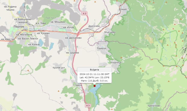 Земетресение много близо до София е регистрирано днес То е