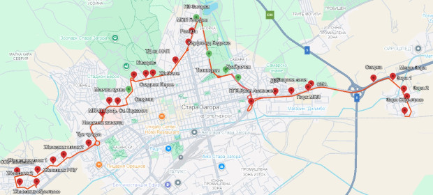 Нова автобусна линия за първи път ще свърже два старозагорски квартала със Стадиона и Аязмото