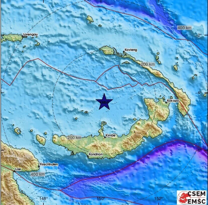 Земетресение от 6,0 по Рихтер е регистрирано край Папуа-Нова Гвинея