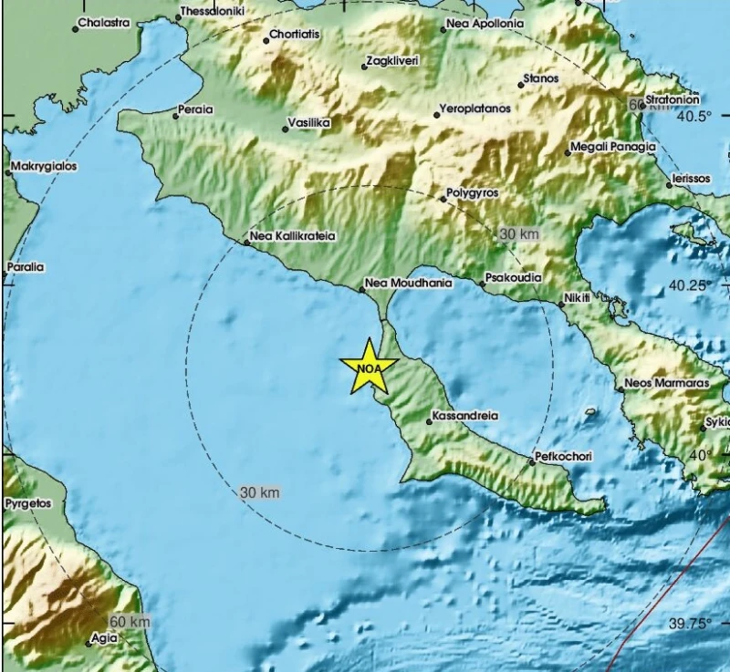Афтършок с магнитуд 3.3 от силното земетресение по крайбрежието на Халкидики е регистриран в Гърция
