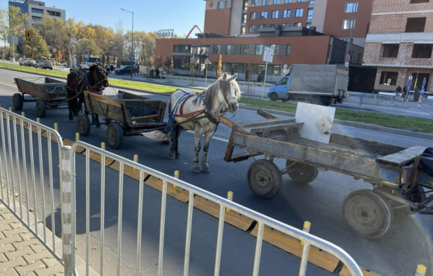 Конвой от каруци в столицата