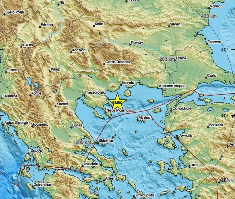 Земетресение с магнитуд 2.9 на третия ръкав на Халкидики