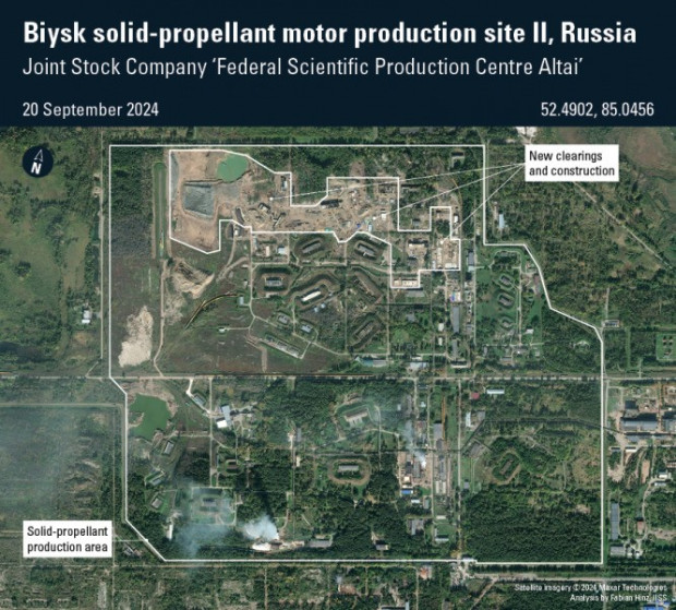 Русия строи пет завода за производство на двигатели за ракети, разкриват сателитни снимки