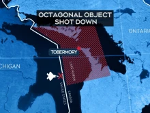 В Канада откриха фрагменти на свален от американски изтребител F-16 "осмоъгълен НЛО"