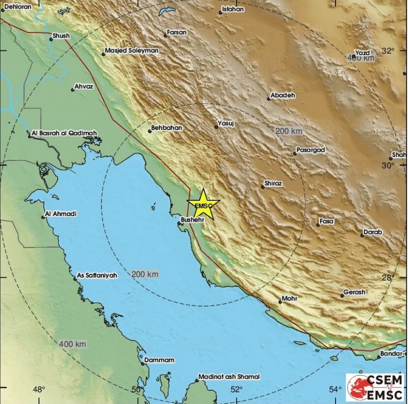 Земетресение с магнитуд 4,9 по Рихтер разлюля Южен Иран