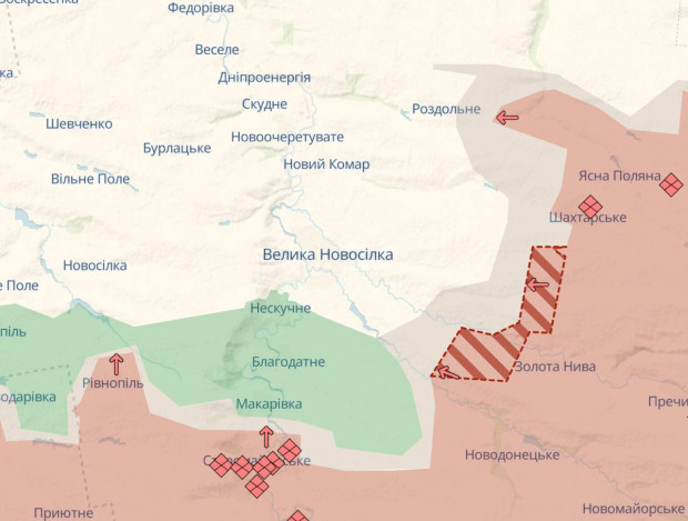 Руските войски щурмуват активно в южната част на Донецка област