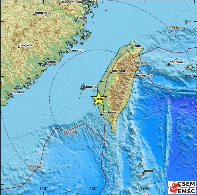 Земетресението с магнитуд от 5,1 по Рихтер разтърси Тайван