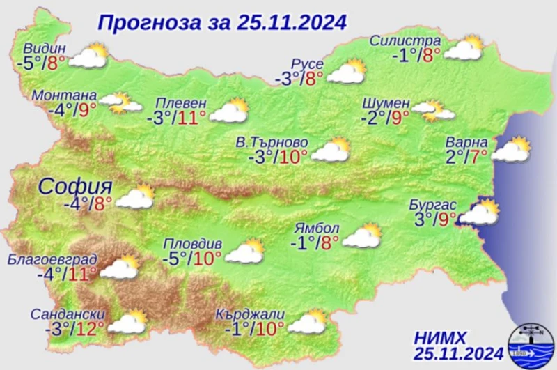 С температури под нулата започва седмицата