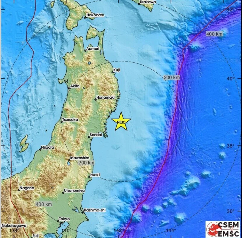 Земетресение с магнитуд от 5,3 е регистрирано край бреговете на японския остров Хоншу