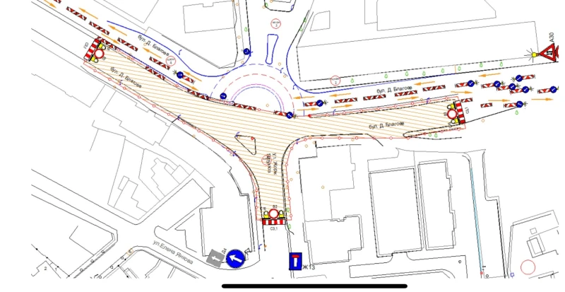 Променят движението за част на новоизграждащо се кръгово в Ямбол