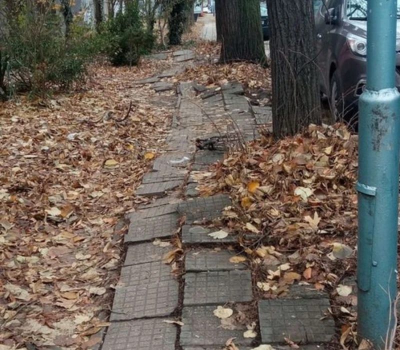 Пловдивчанка: Обяснете ми как да премина по този тротоар без помощни средства