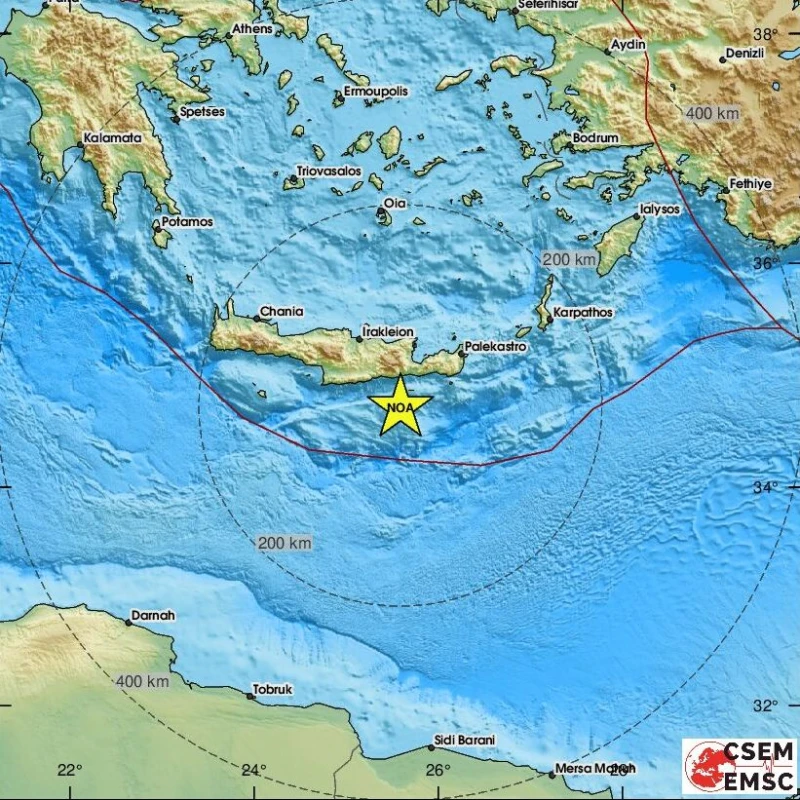 Земетресение с магнитуд от 3,1 по Рихтер е регистрирано на Крит