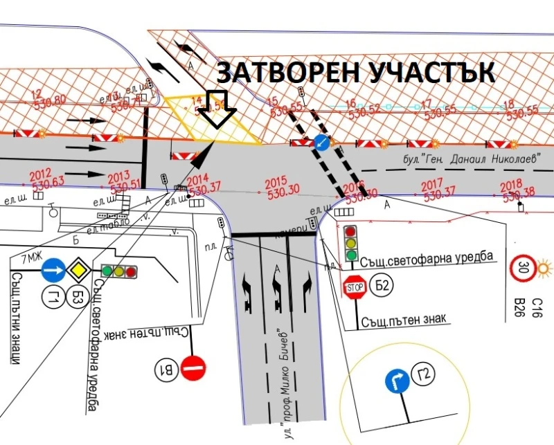 Затварят продължението на ул. "проф. Милко Бичев" към бул. "Данаил Николаев в София, но временно