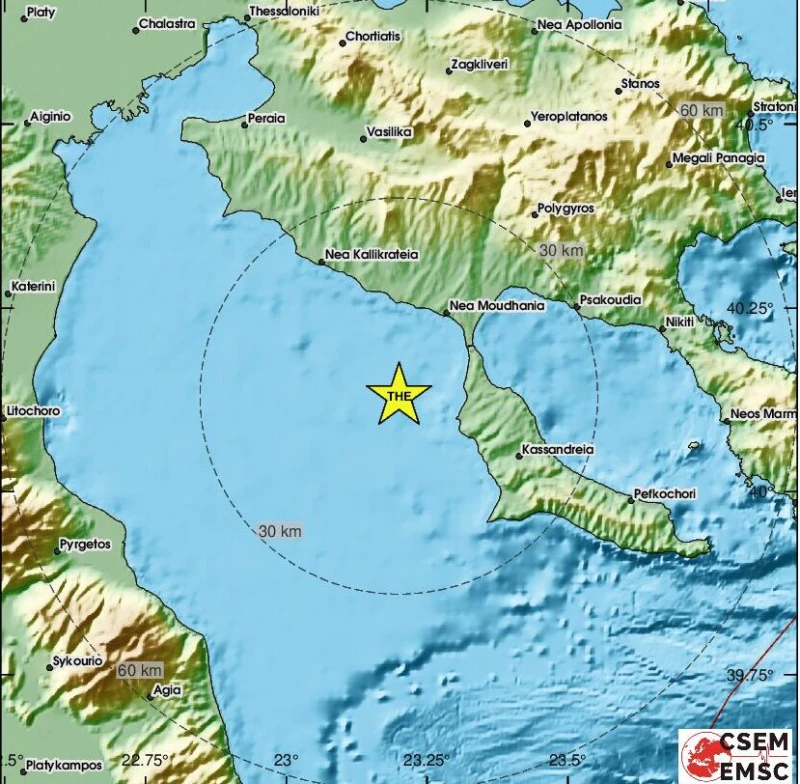 Плитък трус от 3,0 по Рихтер е отчетен край първия ръкав на Халкидики