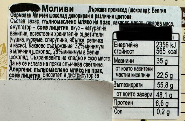 Тревожни резултати от лабораторно изследване на шоколадови продукти предназначени за