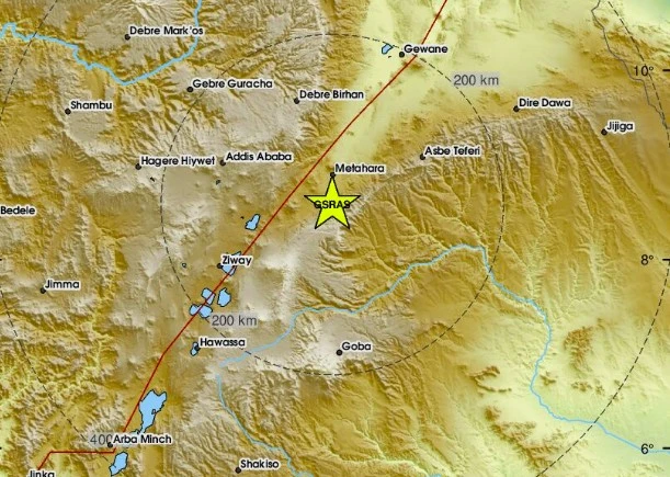 Земетресение от 4,6 по Рихтер разлюля Етиопия