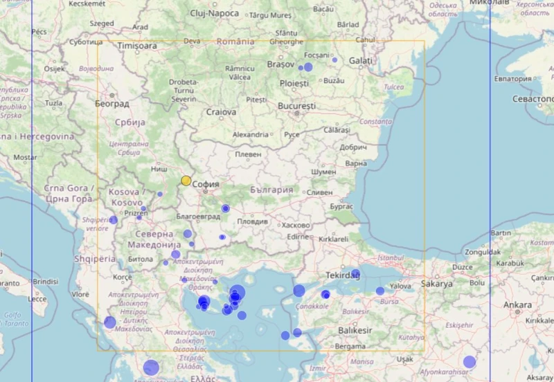 Земетресение на 30 км от Перник и на 54 км от София, усетено е в граничния район между България и Сърбия