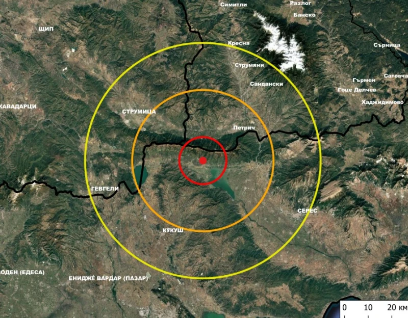 Ново земетресение южно от Благоевград