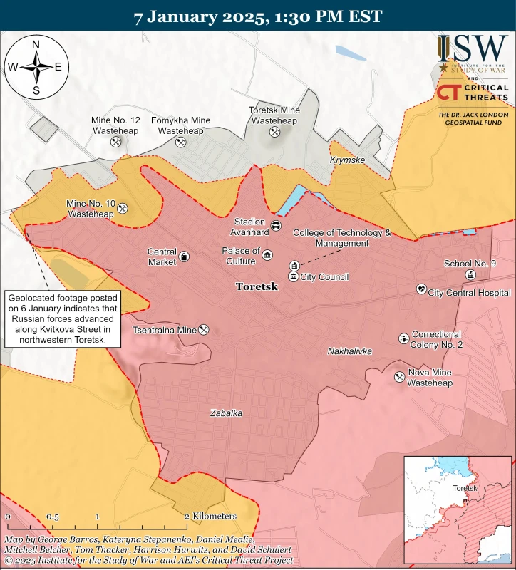 ISW: Руснаците контролират над 70 % от Торецк: Какво ще се случи по-нататък и кой сценарий е най-опасен за Костантиновка