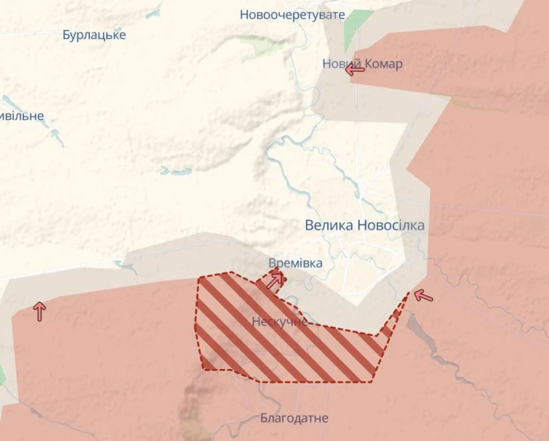 Deep State: Руската армия превзе Нескучне край Велика Новосилка