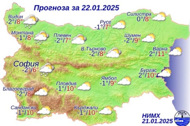 През нощта облачността над страната ще бъде значителна и на