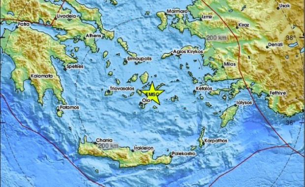 Над 20 земетресения са регистрирани на 5 февруари до Додеканезите