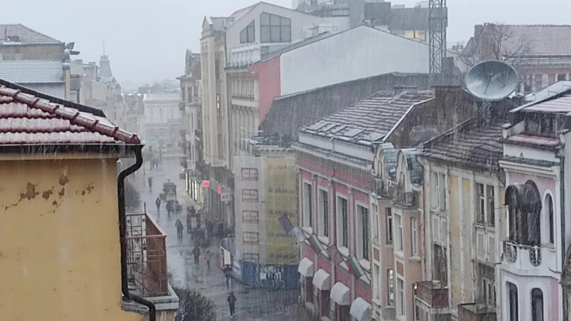 Силен сняг заваля в Пловдив, според прогнозите ще вали и утре