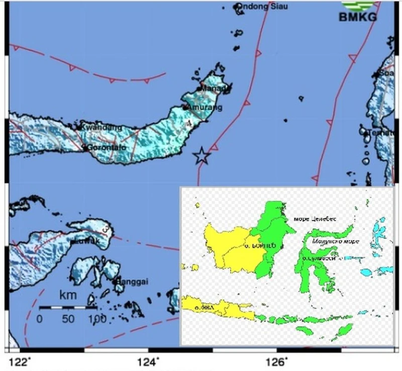 Сеизмолог: Слаби сътресения започват да се усещат в Северен Сулавеси при земетресения с магнитуд 4
