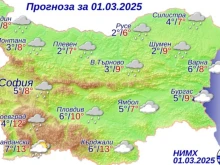 Облачно и дъждовно време ни очаква през първия ден от месец март