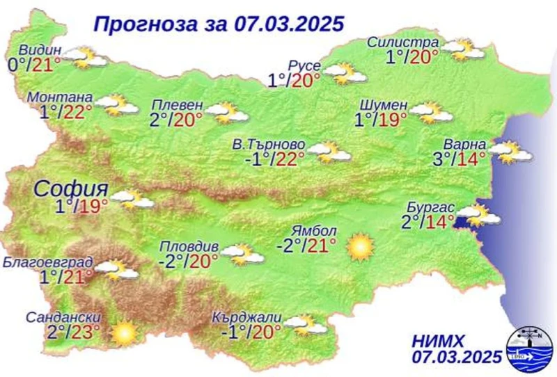 Слънчево време в последния ден от работната седмица