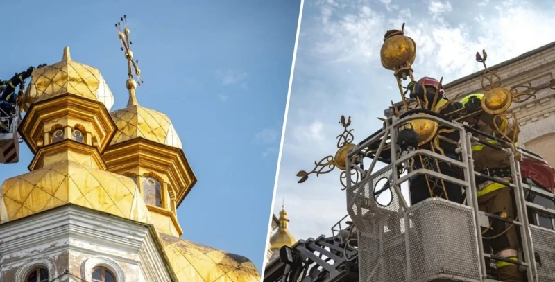 Знамение или не: Падна кръст от купола на храм в Киево-Печерската лавра