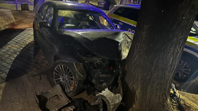 Тежък инцидент: Младеж се блъсна с автомобила си челно в дърво
