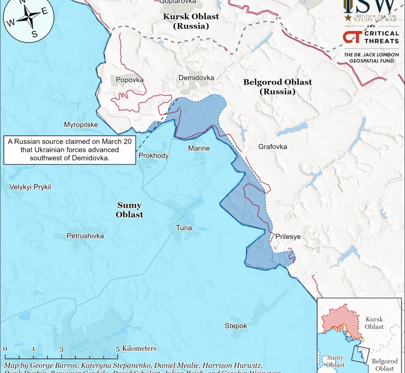 ISW: ВСУ постигат успехи в Белгородска област, а руските войски оказват натиск на Сумска област и Донбас