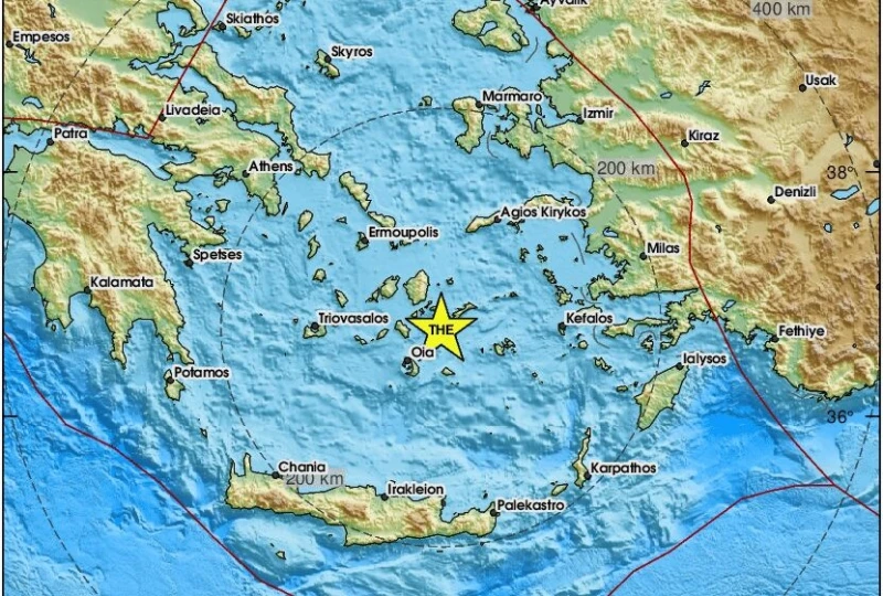 Около Санторини пак се разтресе: Ново земетресение от 4,2 удари Додеканезите