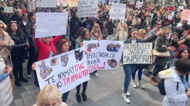 Огромно протестно шествие по Главната срещу зверствата над животни