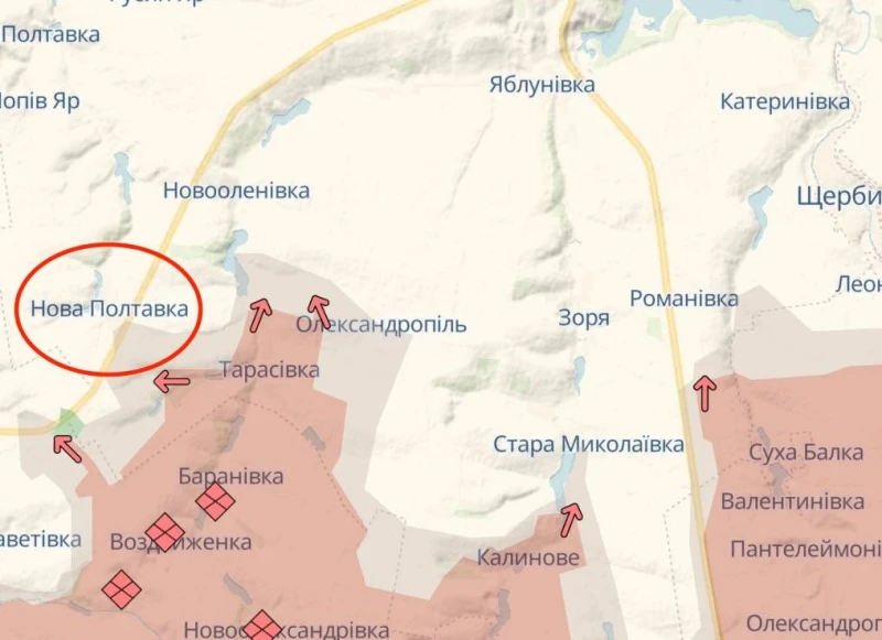Руската армия напредва в района на пътя между Покровск и Костантиновка