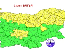 Жълт код за силен вятър за по-голямата част от страната днес. Поривите ще достигат до 20-22 m/s