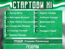 Вижте стартовите състави на ЦСКА и Берое