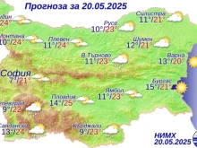 НИМХ за утре: Дъжд, гръмотевици, възможни са и градушки